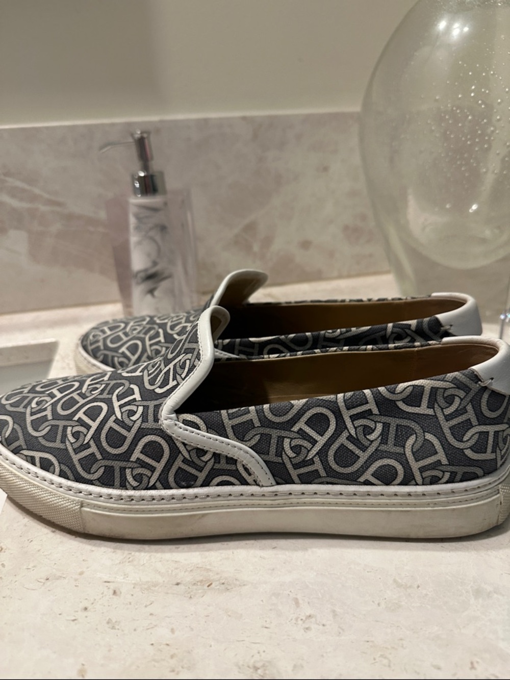Hermès Chaîne d'Ancre canvas slip-on trainers - Picture 10 of 11
